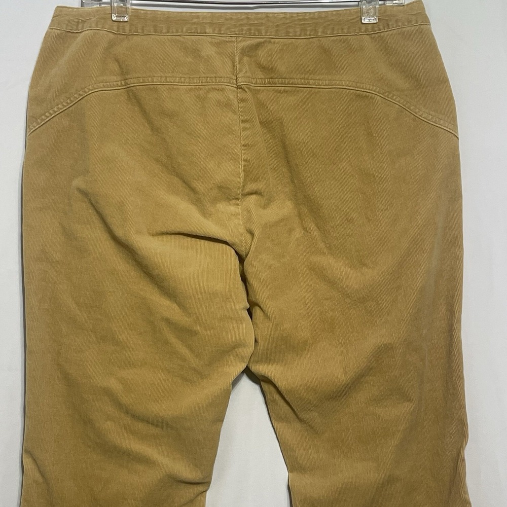 OLD NAVY Pants Women Sz 12 Corduroy Front Zip Pockets Stretch Retro Mustard - Picture 10 of 11